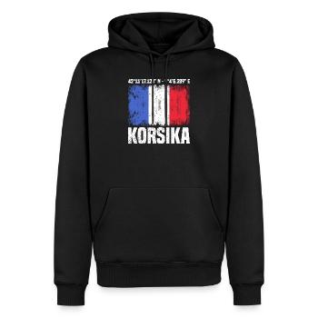 Korsika Reise - Männer Premium Bio Hoodie - Schwarz - Vorne - Nico (187cm)