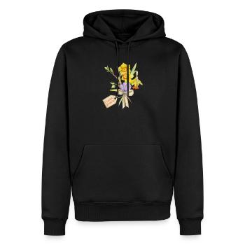 Thank you Bouquet - Men’s Premium Organic Hoodie - black - Front - Nico (187cm)