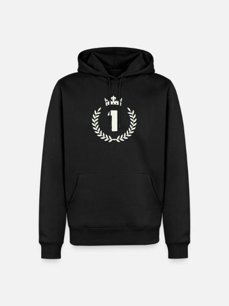 Siegerkranz Nummer Eins - Männer Premium Bio Hoodie - Schwarz