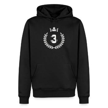 3_kranz_krone- - Männer Premium Bio Hoodie - Schwarz - Vorne - Nico (187cm)