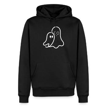 Amitié de fantôme câline - Sweat à capuche Premium bio Homme - noir - Devant - Nico (187cm)