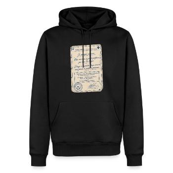 Fausse ordonnance vintage humoristique sur la cour - Sweat à capuche Premium bio Homme - noir - Devant - Nico (187cm)