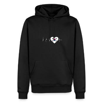 Südkorea - Männer Premium Bio Hoodie - Schwarz - Vorne - Nico (187cm)
