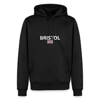Bristol UK Vintage British Flag British - Men’s Premium Organic Hoodie - black - Front - Nico (187cm)