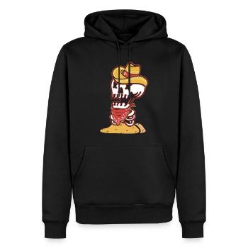 Désert de squelette de crâne mexicain - Sweat à capuche Premium bio Homme - noir - Devant - Nico (187cm)