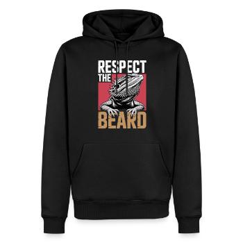 Respectez la barbe ! Terraristiques de reptiles dragon barbu - Sweat à capuche Premium bio Homme - noir - Devant - Nico (187cm)