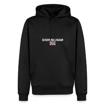 Birmingham Great Britain Vintage British Flag - Men’s Premium Organic Hoodie - black - Front - Nico (187cm)