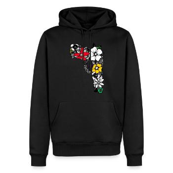 PISTOLET À FLORAL - Sweat à capuche Premium bio Homme - noir - Devant - Nico (187cm)