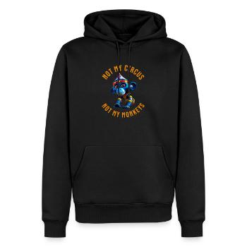 Not my circus not my monkeys. Nicht mein Zirkus. - Männer Premium Bio Hoodie - Schwarz - Vorne - Nico (187cm)