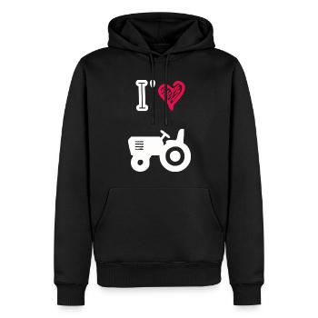 Ich liebe Traktoren - Männer Premium Bio Hoodie - Schwarz - Vorne - Nico (187cm)