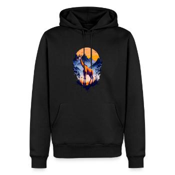 Belle girafe abstraite - Sweat à capuche Premium bio Homme - noir - Devant - Nico (187cm)