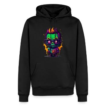 Bunter cooler Zombie - Männer Premium Bio Hoodie - Schwarz - Vorne - Nico (187cm)