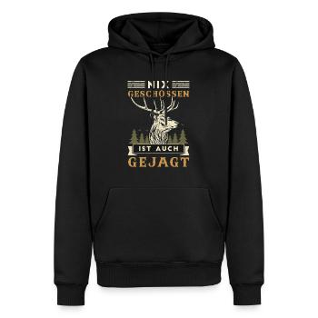 Nix Geschossen Ist Auch Gejagt Jagen Jäger Jagd - Männer Premium Bio Hoodie - Schwarz - Vorne - Nico (187cm)