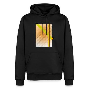 champ diagonal - Sweat à capuche Premium bio Homme - noir - Devant - Nico (187cm)