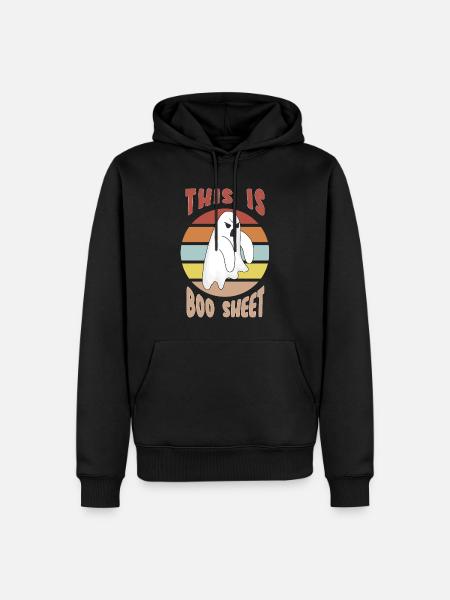 Dies ist Boo Sheet Ghost Halloween Kostüm T-Shirt - Männer Premium Bio Hoodie - Schwarz