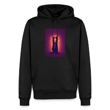 Liebe - Männer Premium Bio Hoodie - Schwarz - Vorne - Nico (187cm)