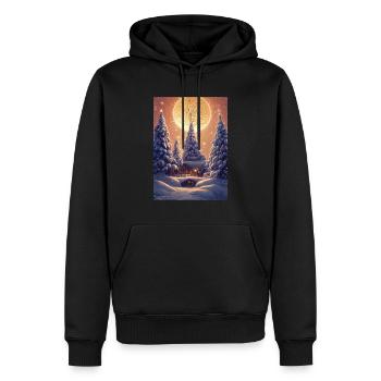 Chalet de Noël - Sweat à capuche Premium bio Homme - noir - Devant - Nico (187cm)