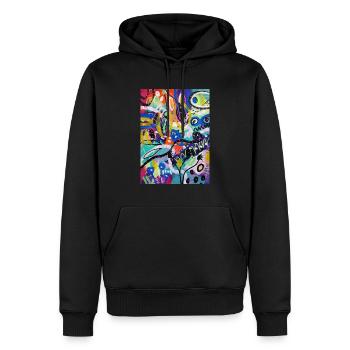 Abstract Chaos #9 peinture originale Design - Sweat à capuche Premium bio Homme - noir - Devant - Nico (187cm)