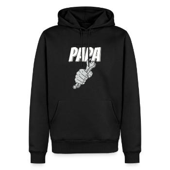 Cadeau papa "le meilleur bricoleur" - Sweat à capuche Premium bio Homme - noir - Devant - Nico (187cm)