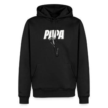 Cadeau papa "le meilleur bricoleur" - Sweat à capuche Premium bio Homme - noir - Devant - Nico (187cm)