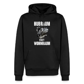 Hubraum statt Wohnraum Motor - Männer Premium Bio Hoodie - Schwarz - Vorne - Nico (187cm)