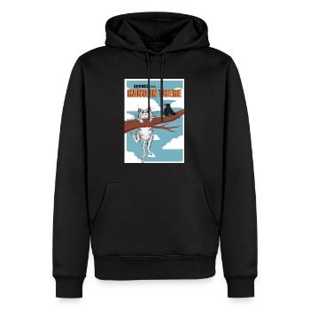 Bungee Accrochez-vous là-dedans - Sweat à capuche Premium bio Homme - noir - Devant - Nico (187cm)