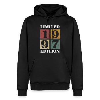 Vintage Gift 1997 Anniversary Limited Edition - Men’s Premium Organic Hoodie - black - Front - Nico (187cm)
