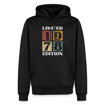 Vintage Gift 1978 Anniversary Limited Edition - Men’s Premium Organic Hoodie - black - Front - Nico (187cm)
