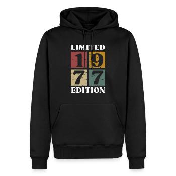 Vintage-Geschenk 1977 Jubiläum Limitierte Auflage - Männer Premium Bio Hoodie - Schwarz - Vorne - Nico (187cm)