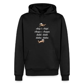 Chipi Chipi Chapa Chapa - Sweat à capuche Premium bio Homme - noir - Devant - Nico (187cm)