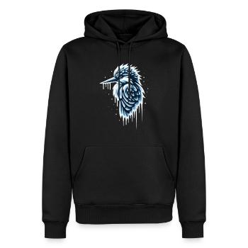 Eisvogel - Männer Premium Bio Hoodie - Schwarz - Vorne - Nico (187cm)