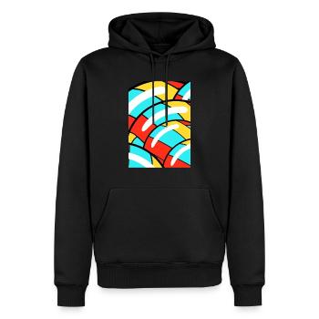 Dessin Multicolore - Sweat à capuche Premium bio Homme - noir - Devant - Nico (187cm)