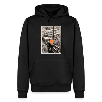 Orange Scream - Men’s Premium Organic Hoodie - black - Front - Nico (187cm)