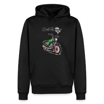 S51 (vert) // Illustration - Sweat à capuche Premium bio Homme - noir - Devant - Nico (187cm)