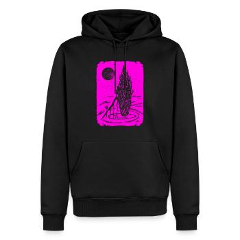 Fairytale castle in the sea - Men’s Premium Organic Hoodie - black - Front - Nico (187cm)