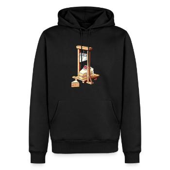 Guillotine "Let Them Eat Cake" - Männer Premium Bio Hoodie - Schwarz - Vorne - Nico (187cm)