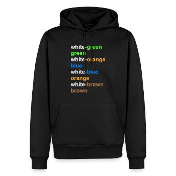 RJ45 Network Technology Color Assignment according to T568A - Men’s Premium Organic Hoodie - black - Front - Nico (187cm)