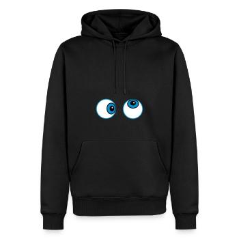 Eyes (d) - Sweat à capuche Premium bio Homme - noir - Devant - Nico (187cm)