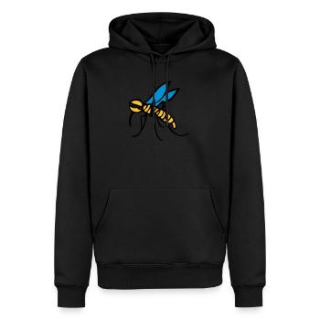 Mücke 2405 - Männer Premium Bio Hoodie - Schwarz - Vorne - Nico (187cm)