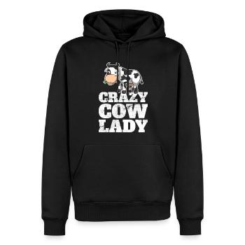 Crazy Cow Lady Cows Agriculteur - Sweat à capuche Premium bio Homme - noir - Devant - Nico (187cm)