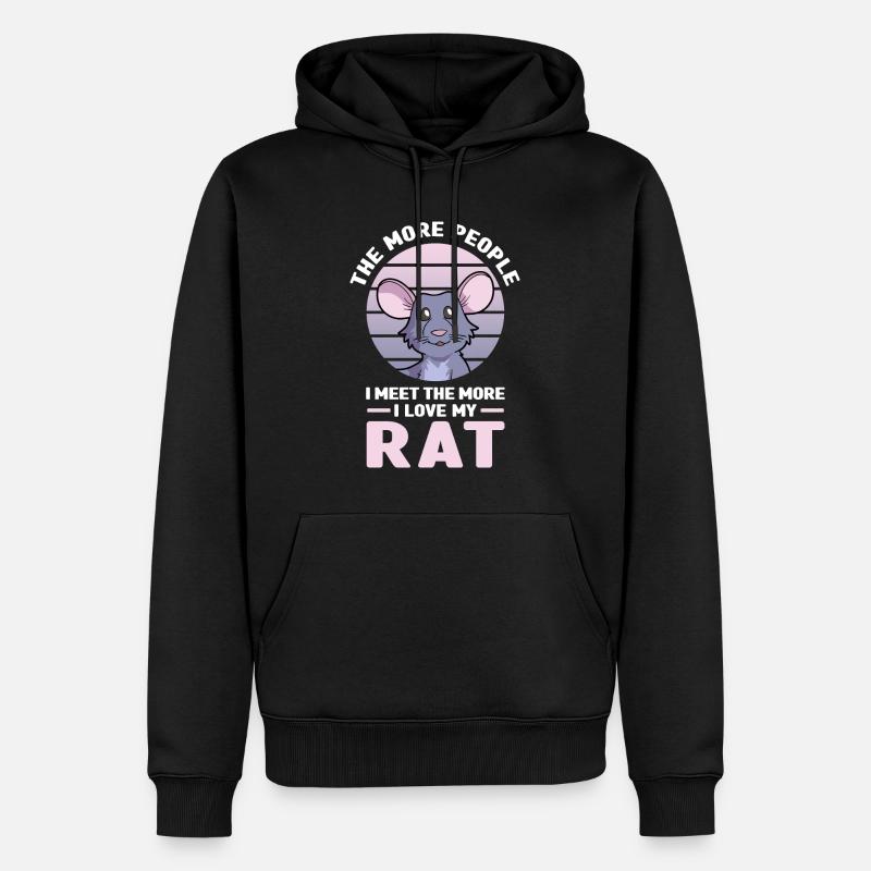 Ratte - Männer Premium Bio Hoodie - Schwarz
