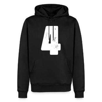 maillot à 4 chiffres - Sweat à capuche Premium bio Homme - noir - Devant - Nico (187cm)
