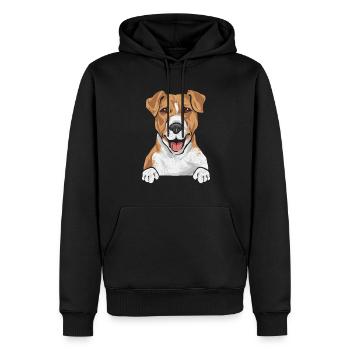 Jack Russell Terrier - Männer Premium Bio Hoodie - Schwarz - Vorne - Nico (187cm)