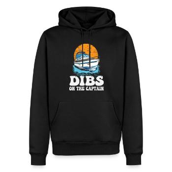 Dibs On The Captain Pontoon Queen Motorboating - Men’s Premium Organic Hoodie - black - Front - Nico (187cm)