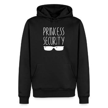 Papa Père Fille Paternité Princesse Sécurité - Sweat à capuche Premium bio Homme - noir - Devant - Nico (187cm)