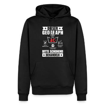 Dieser Geograph ist 40. Schonend behandeln - Männer Premium Bio Hoodie - Schwarz - Vorne - Nico (187cm)