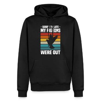 Taubenzucht - Männer Premium Bio Hoodie - Schwarz - Vorne - Nico (187cm)