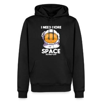 I Need More Space Astro-Cat Katzenliebhaber - Männer Premium Bio Hoodie - Schwarz - Vorne - Nico (187cm)