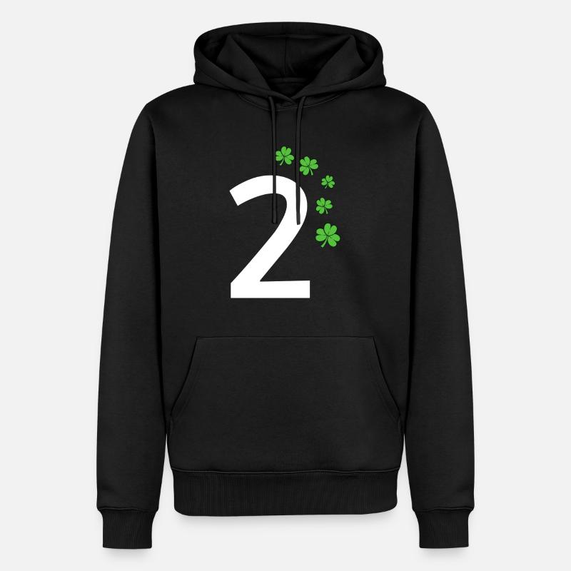 2 - Männer Premium Bio Hoodie - Schwarz
