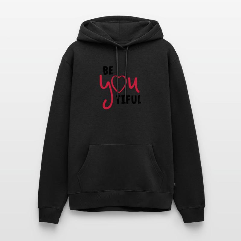 Beyoutiful oder seien Sie tiful. Valentinstag Männer Premium Bio Hoodie